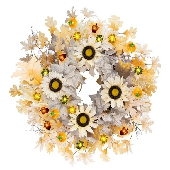 Elegant Cream and Gold Fall Wreath
