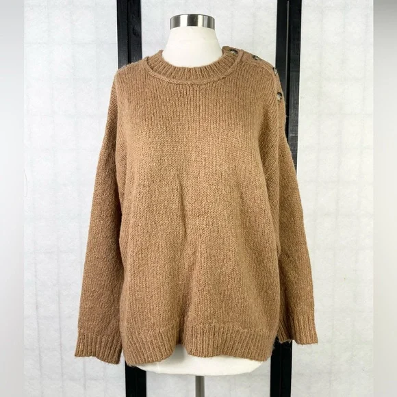 J. Crew Classic Brown Crew Neck Sweater. L