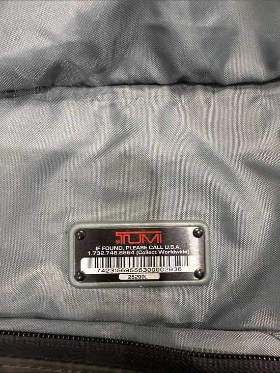 Tumi Olive Green Nylon Tote with Black Leather