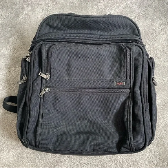 TUMI Unisex Black Ballistic Nylon Alpha Generation 4 Backpack Laptop Bag 26086D4