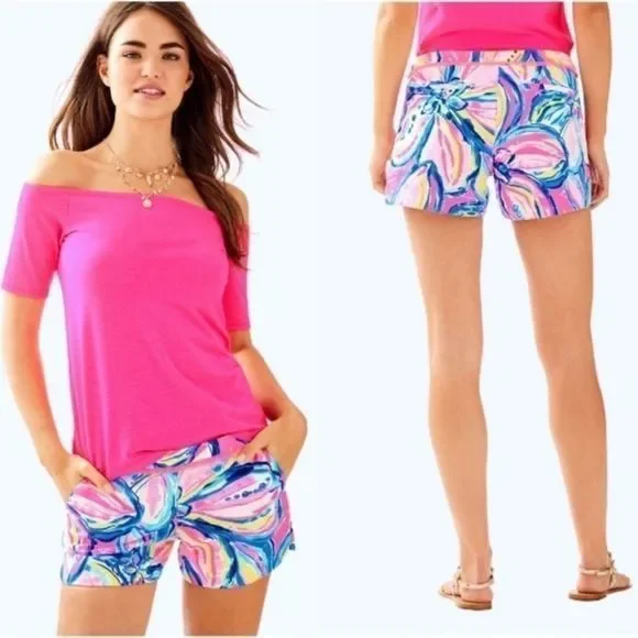 Lilly Pulitzer Adie Pink Sunset 4” Shorts