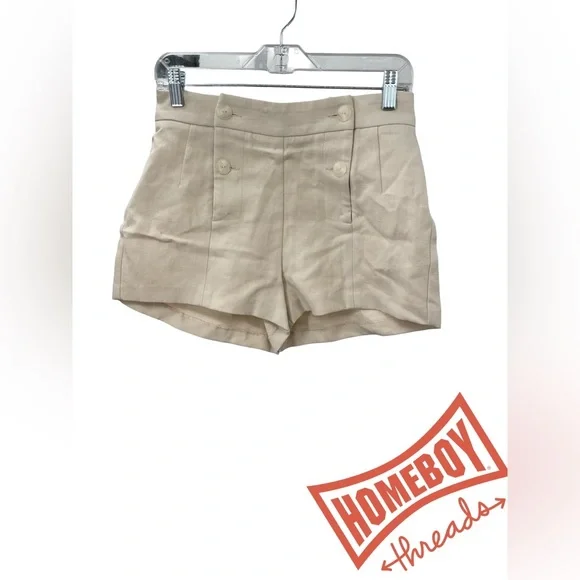 Zara High Waist Beige Shorts