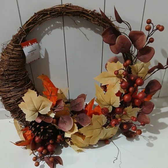 Autumn Harvest Wreath with Orange Accents From Kirkland's