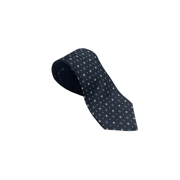 Brooks Brothers made in the USA Navy Blue 100% Silk Tie Blue and white Classic