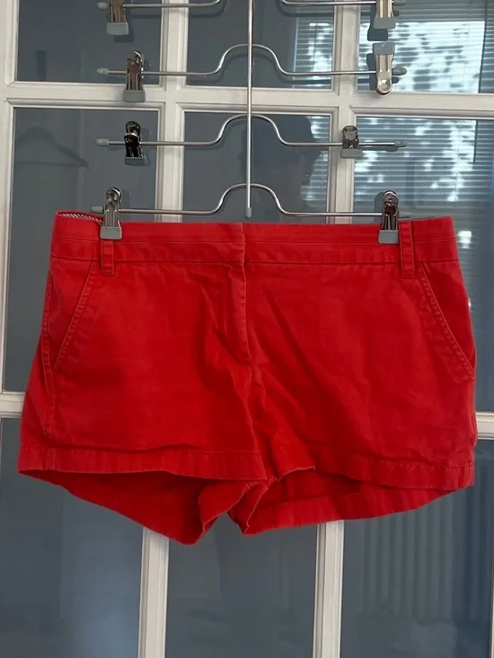 J. CREW Women's Red Chino Shorts Size 8