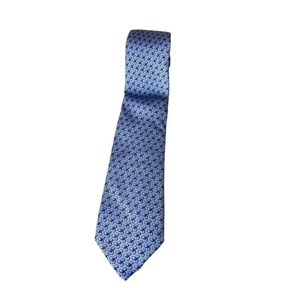 VINEYARD VINES Men’s Blue Oyster/Fan Print Silk Tie Preppy Hand Made in USA