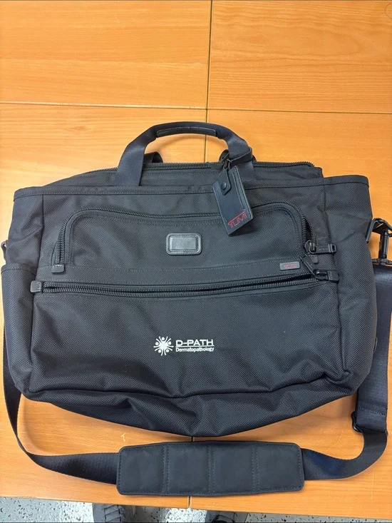 Tumi Black Nylon Laptop Briefcase with Shoulder Strap