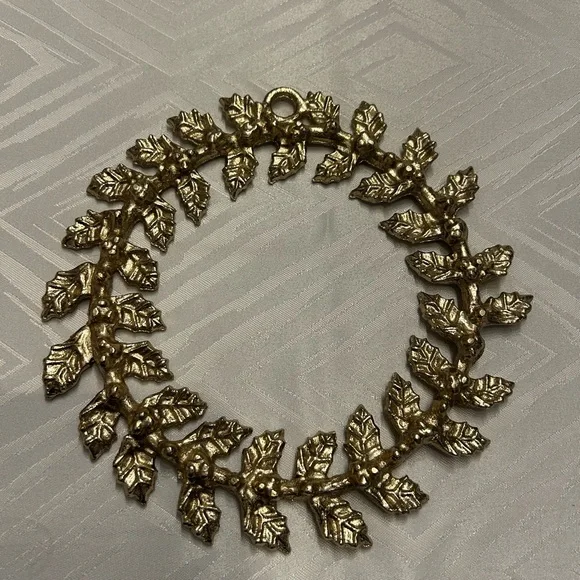 Opalhouse Gold Holly Berry Christmas Hanging Wreath