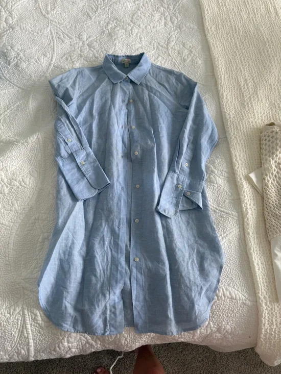 J. Crew Light Blue Button-Down Cover Up