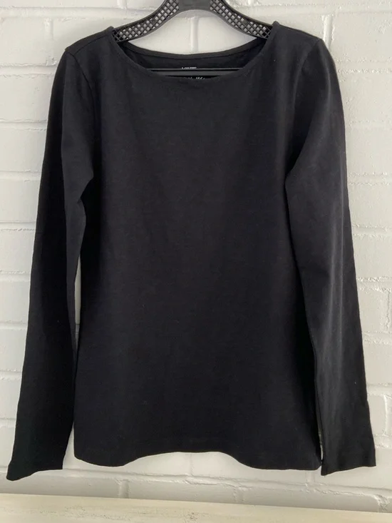 New With Tags J.Crew Classic Black Long-Sleeve Women's Top