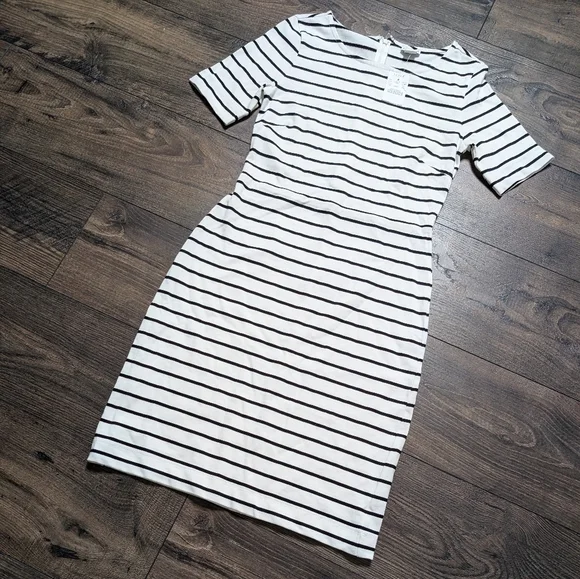 J by J. Crew Striped 100% Cotton Short‎ Sleeve Mini Dress Size XXS