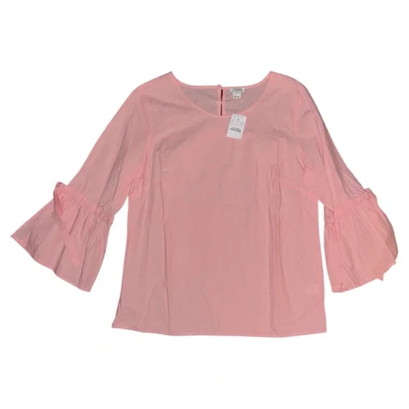 J. Crew Pink Bow-sleeve Top