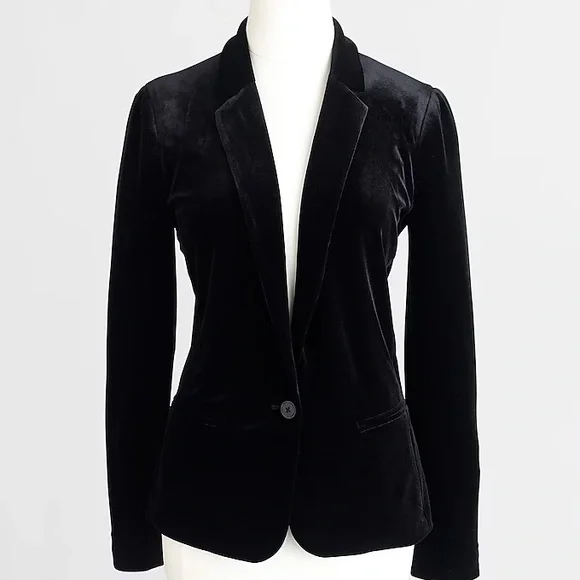 J.Crew Velvet Ludlow Black Blazer Sz 6