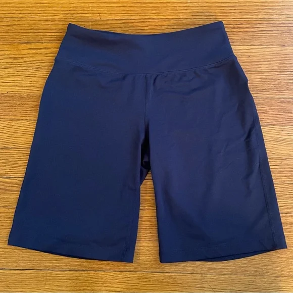 Land’s End Relaxed Navy Blue Biker Shorts with Waistband Pocket