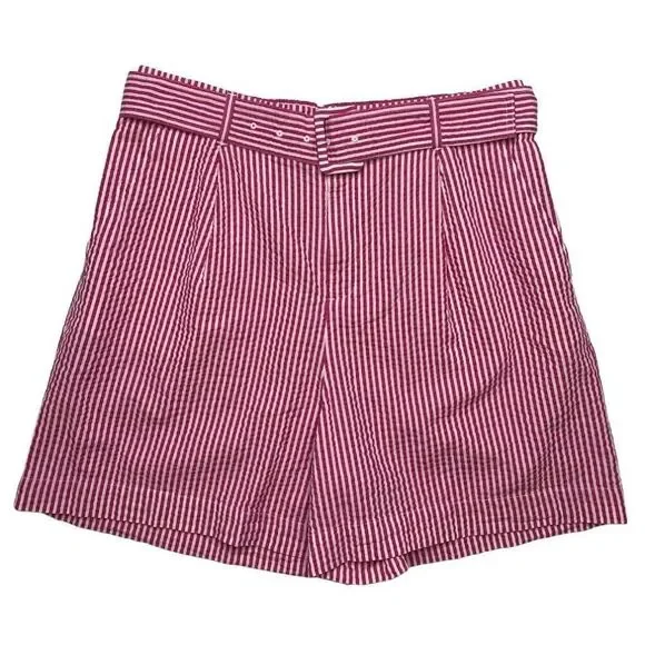 Striped High-Waist Pink Women’s Shorts