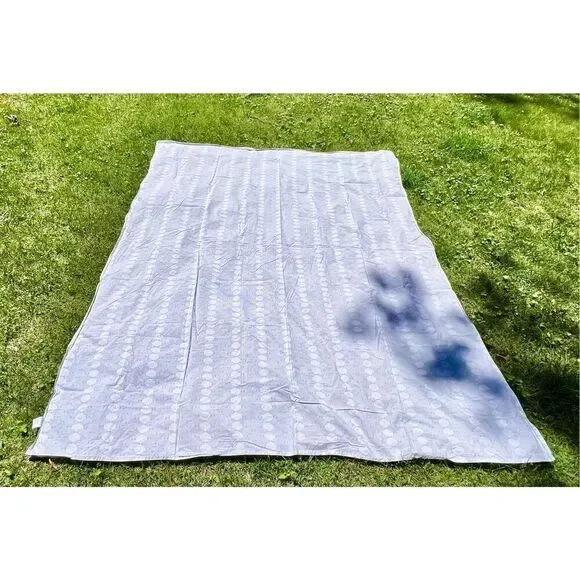 Crate & Barrel Genevieve Bennett Grey Geometric Print Full Sheet Set-READ