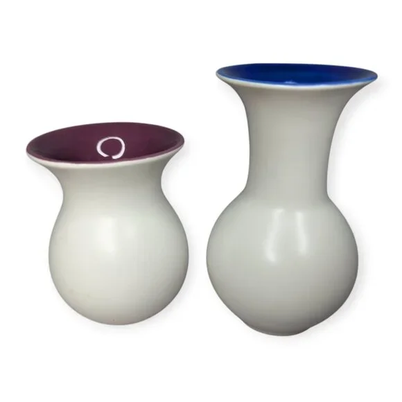 Crate&Barrel Toni Vase Blue Medium & Toni Bud Vase Berry