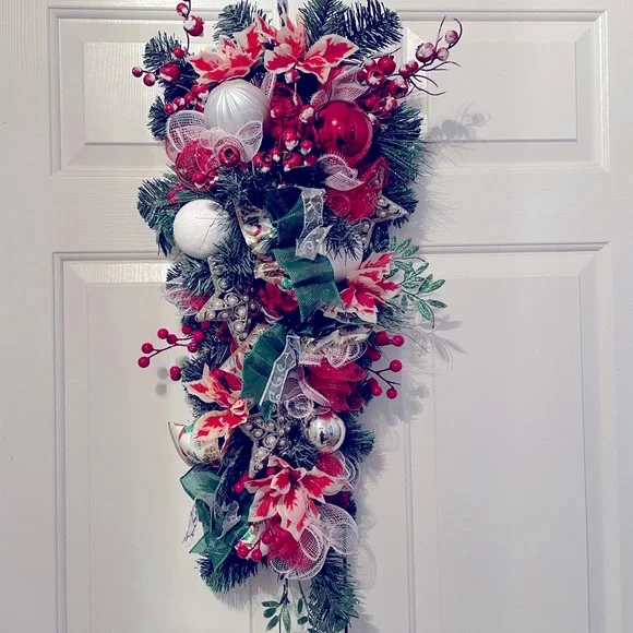 Holly Berries holiday wreath swag