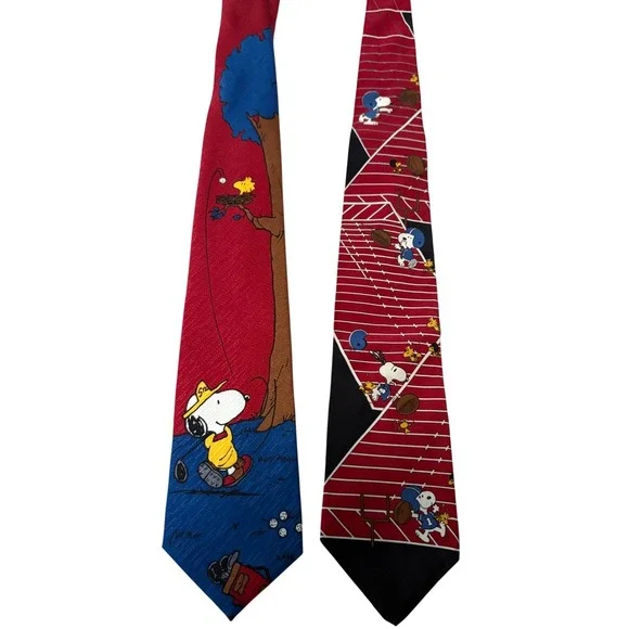 Lot of 2 Vintage Peanuts Snoopy Silk Ties 4