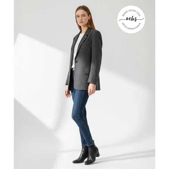 J. Crew 100% Wool Classic Blazer‎ Dark Gray Women 4