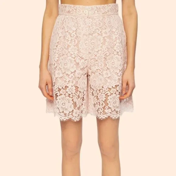 Dolce Gabbana Pink Lace Shorts