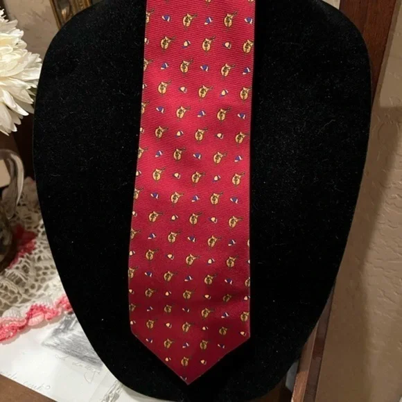 Lauren - Ralph Lauren - 100% Silk Red Necktie Tie Neck Tie - Red