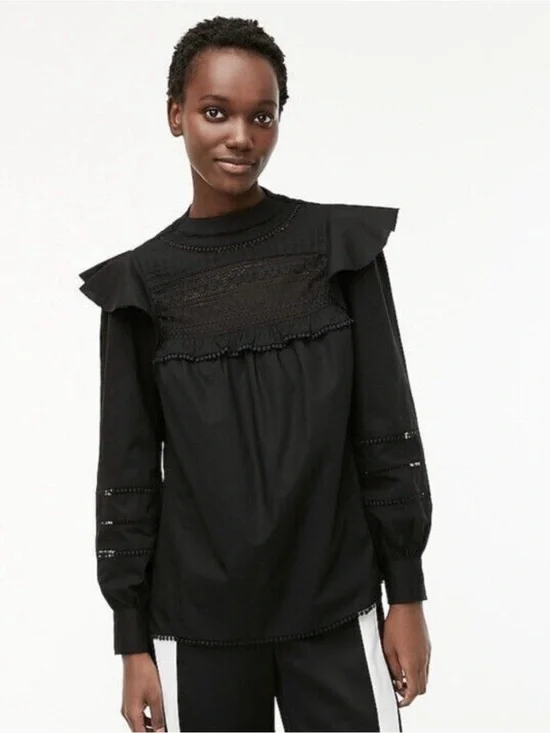 J.Crew Lace Ruffle Blouse