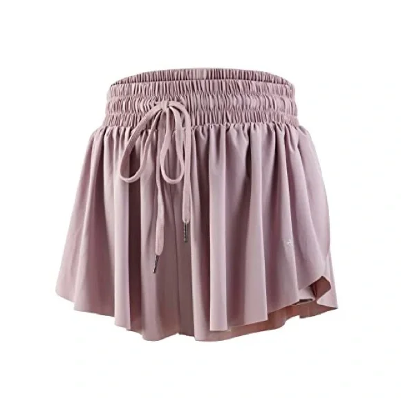 Lavender flowy athletic shorts