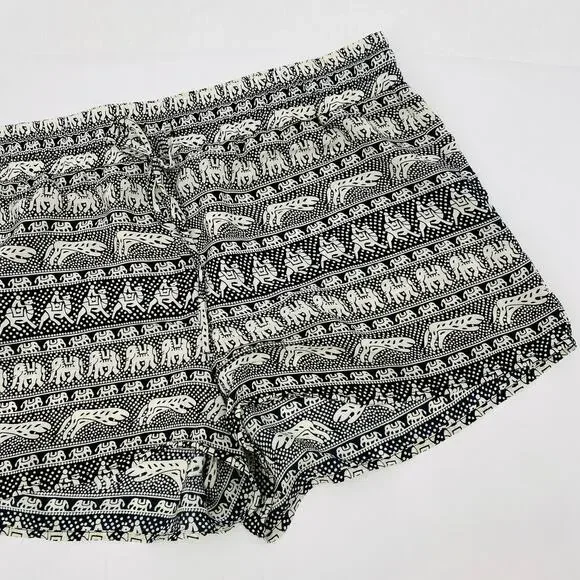 Tolani silk boho elephant shorts