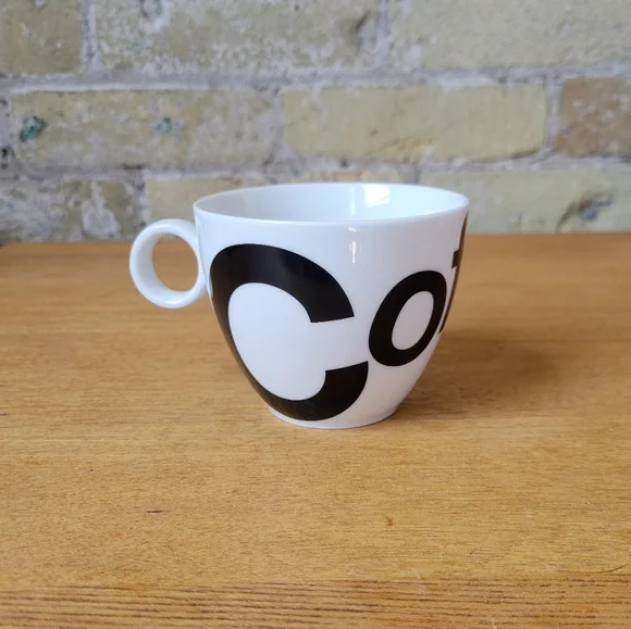 Crate&Barrel 'Coffee' Cup Porcelain Graphic Print, 10oz