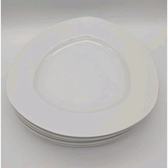 5 Crate & Barrel Soft Triangle Plates White Large 12