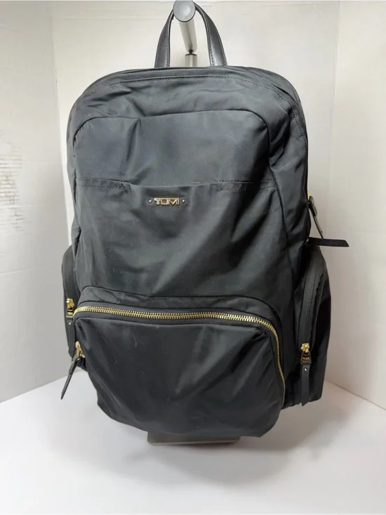 Tumi Black Nylon Backpack with Gold-Tone Hardware used