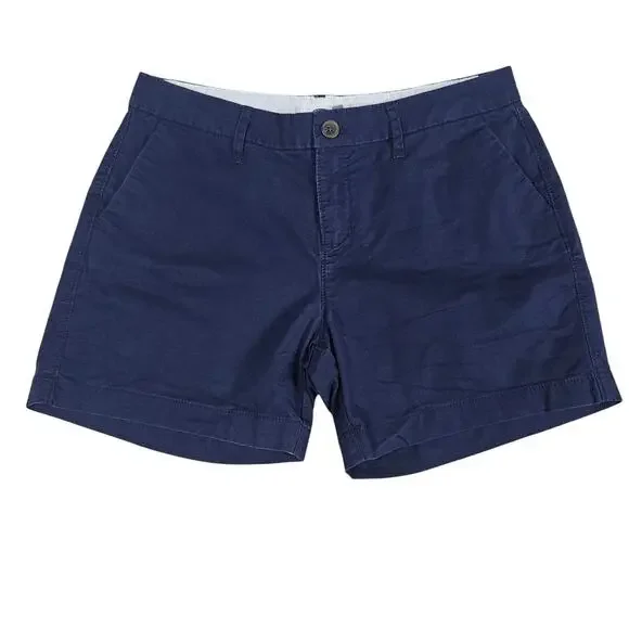 Old Navy Everyday Short Women 2 Navy Blue Stretch Cotton Casual Chino Minimalist