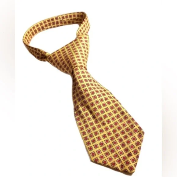 Polo by Ralph Lauren Tip Slip & String Silk Hand Sewn England Gold Red 54
