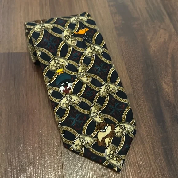 Looney Tunes Vintage 1994 Tie, Bugs Bunny, Tasmanian Devil, Daffy Duck