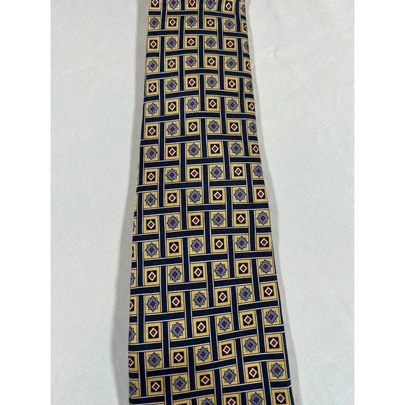 Vintage Robert Talbott Hand Sewn Geometric 100% Silk Tie Made In USA