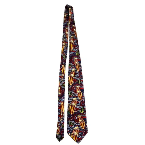 Carlos by Carlos Santana 100% Silk Tie Novelty Drums