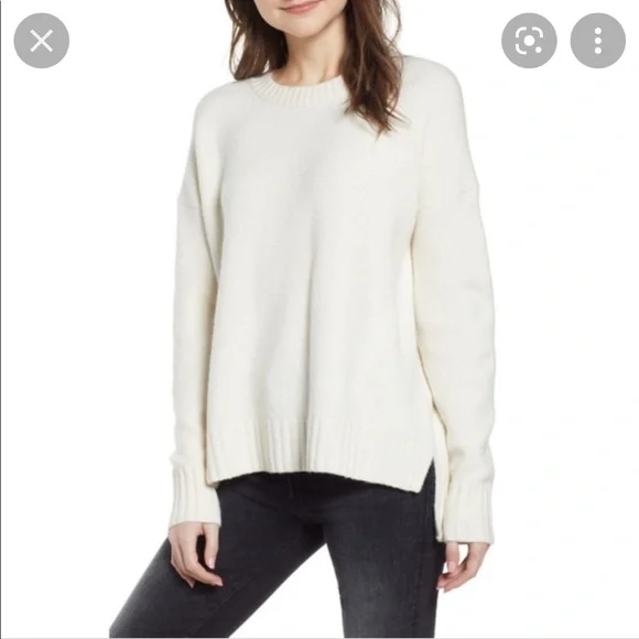 J. Crew Size XS Oversize Cream Wool‎ Alpaca Crewneck Long Sleeve Sweater