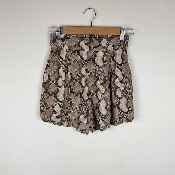 H&M Wide-Cut Snake Print Shorts