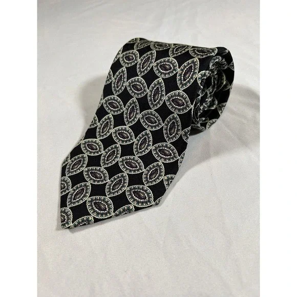 Vintage Robert Talbott Men's Geometric Medallion Design Tie 100% Silk