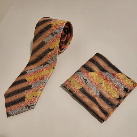 Men's Necktie Handkerchief Set by Henri Picard