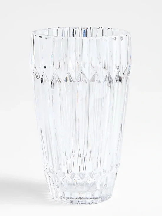 New! Crate&Barrel Clear Ribbed Highball Glass Set of 4