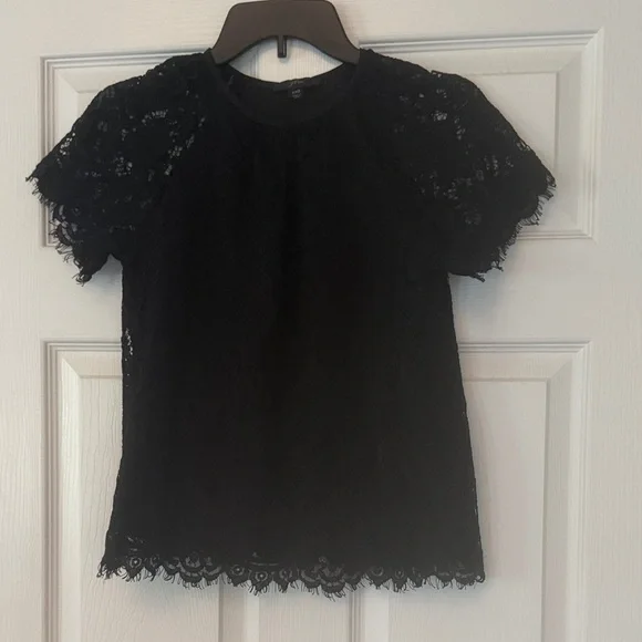 J. Crew Black Lace Blouse