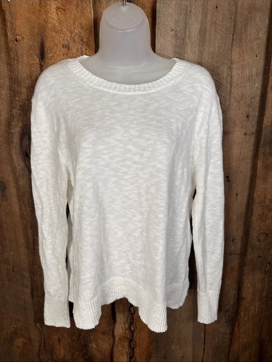 J. Crew Women's White Crewneck Sweater