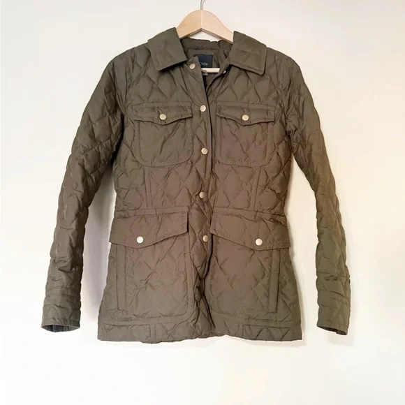 J.Crew Quilted Excursion Jacket in Army Green