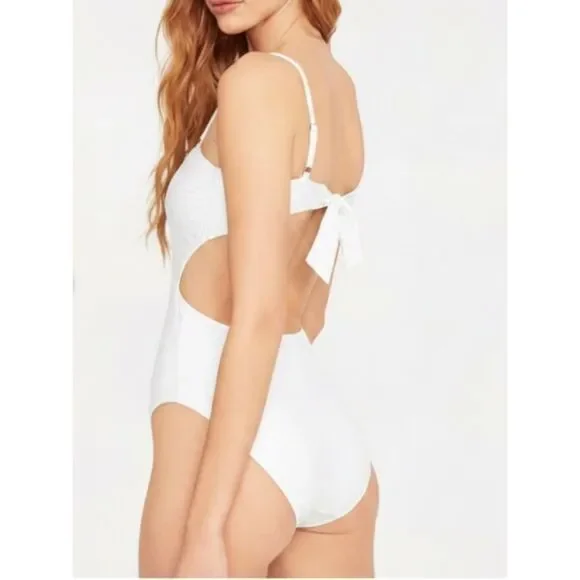 J.Crew Cutout tie-back one piece in white 14