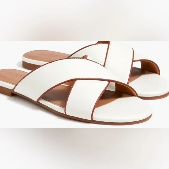 Women's J. Crew Sandals Ivory Tan Size 7.5 EUC