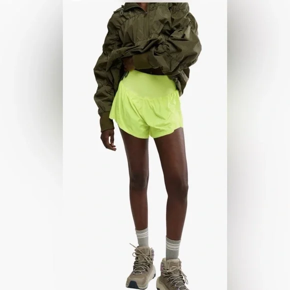 FP Free People Movement Women's Carpe Diem Shorts Sour Citrus (Neon Yellow) XL