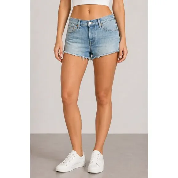 Levi's 501 Button Front Denim Shorts Light Wash Blue 31