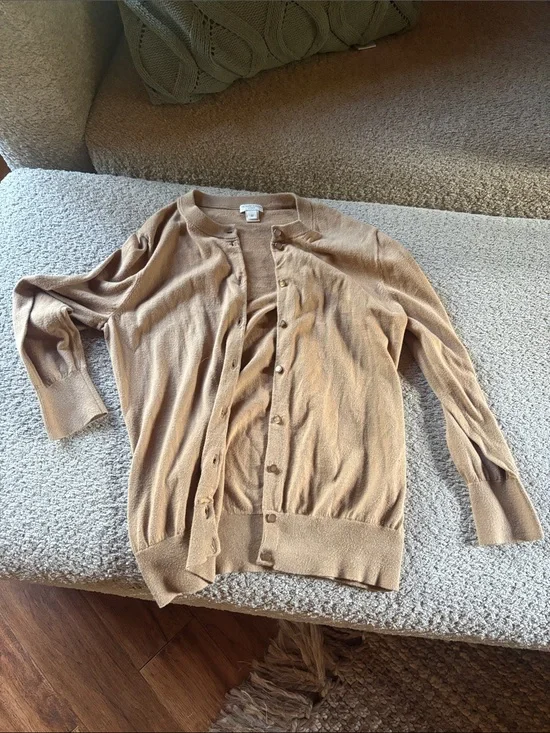 J. Crew Camel Button-Front Women's Cardigan